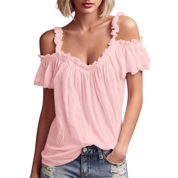 WEIWEN T Shirts for Women Plus Size Graphic Tee Dressy Casual Cotton Linen Top Loose Fit V Neck Short Sleeve Summer Blouse RD2, S