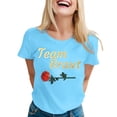 thumbnail image 1 of WEIWEN Team Bride T Shirts for Women Flower Wreath Flowers Engagement Gift Womens Summer Tops Going Out Clothing Sky Blue, M, 1 of 4