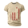 thumbnail image 1 of WEIWEN USA T Shirts for Man Big and Tall XS-6XL, Men's 4th of July Flag Printed Short Sleeve Patriotic T-Shirts Men Fashion Oversized Tshirts Tops Khaki, XXXXXL, 1 of 3
