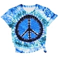 thumbnail image 1 of WEIWEN Womens Hippie T Shirts Tie Dye Peace Sign Tshirts Hippy Peace Graphic Tees for Women Summer Tops Blue Size XXXL, 1 of 4