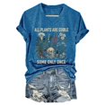 thumbnail image 1 of WEIWEN Womens Summer Tops Trendy 2026 All Plants are Edible Some Only Once Short Sleeve V Neck T Shirts for Women Dressy Casual Tshirts Blue, S, 1 of 2