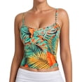 thumbnail image 1 of WEIWEN Womens Tank Tops Slim Fit Summer Floral Printed Adjustable Spaghetti Strap Tank Top for Women Dressy Casual Scoop Neck Sleeveless Cropped Tops Green, M, 1 of 8