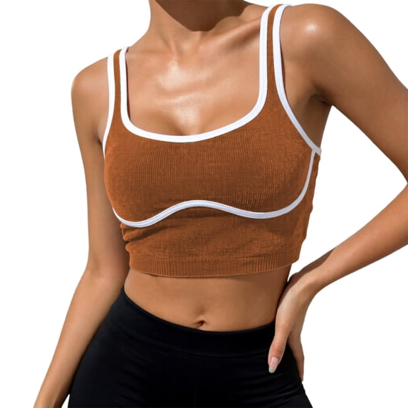 WEIWEN Womens V Neck Tank Tops Dressy Summer Sleeveless Tops Slim Fit Casual Going Out T Shirts 2026 Trendy Basic Cami Tanks Woman Blouses Brown, XS