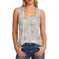thumbnail image 1 of WEIWEN Workout Tank Tops Woman Square Neck Sleeveless Pleated Floral Camisole Women's Tank Tops Loose Fit Running Athletic Shirts Dark Purple, XXL, 1 of 4