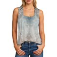 thumbnail image 1 of WEIWEN Workout Tank Tops Woman Square Neck Sleeveless Pleated Floral Camisole Women's Tank Tops Loose Fit Running Athletic Shirts Light Purple, XL, 1 of 4