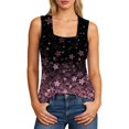 thumbnail image 1 of WEIWEN Workout Tank Tops Woman Square Neck Sleeveless Pleated Floral Camisole Women's Tank Tops Loose Fit Running Athletic Shirts Purple, S, 1 of 4
