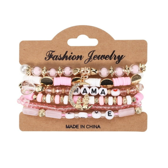 WEIXF Beaded Bracelet Bracelet Letter Bracelet Stacked Bracelet For Your Loved Ones And Mom Unique Day Bracelet A Stacked Bracelet With Extraordinary Meaning Earrings for Women Set Cool Jewelries for