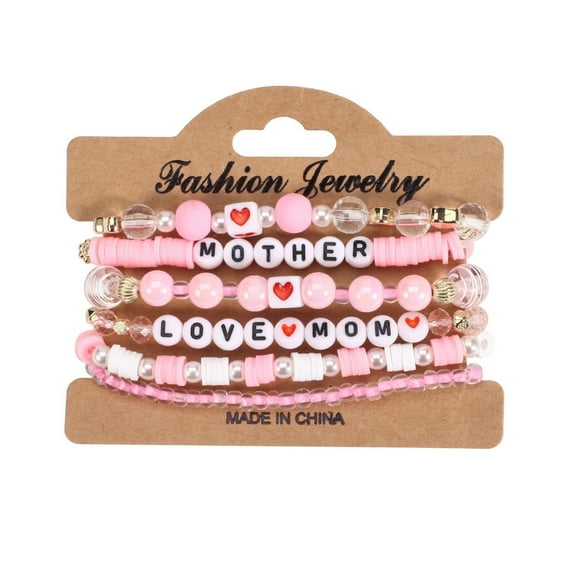 WEIXF Beaded Bracelet Bracelet Letter Bracelet Stacked Bracelet For Your Loved Ones And Mom Unique Day Bracelet A Stacked Bracelet With Extraordinary Meaning Earrings for Women Set Cool Jewelries for