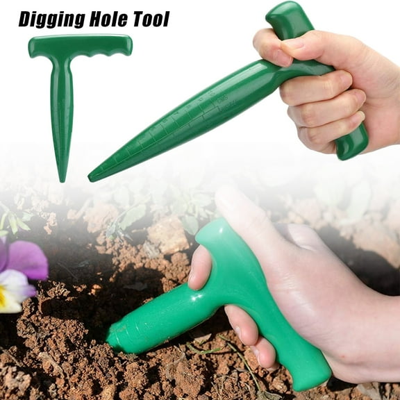 WEIXF Bulb Planter Tool Dibbler With Handle Soil Digging Hole Tool Soil Hole Puncher For Sowing Sunny Mix Windowsill 1010 Tray Sunflower Chips for Birds Humidity Dome And Tray Baby Arugula Spreader