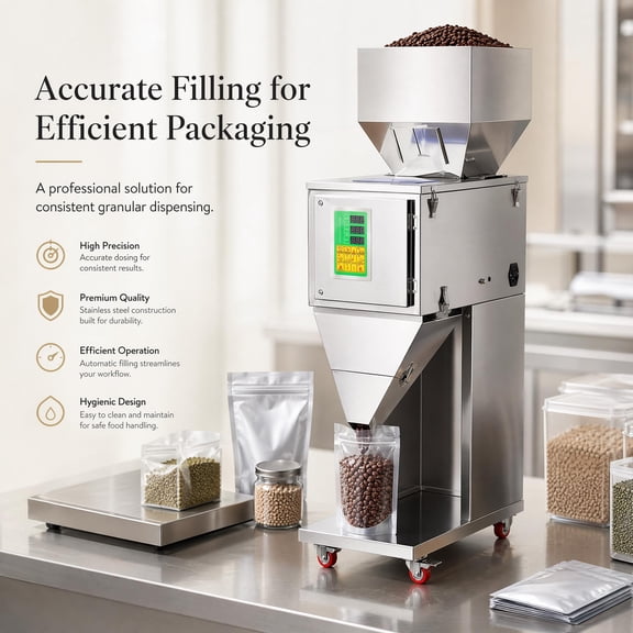 Auto Weighing & Filling Particle Fillere,0.1g Accuracy Stainless Steel Powder Fill Machine for Coffee Tea Spice Pet Food Packaging