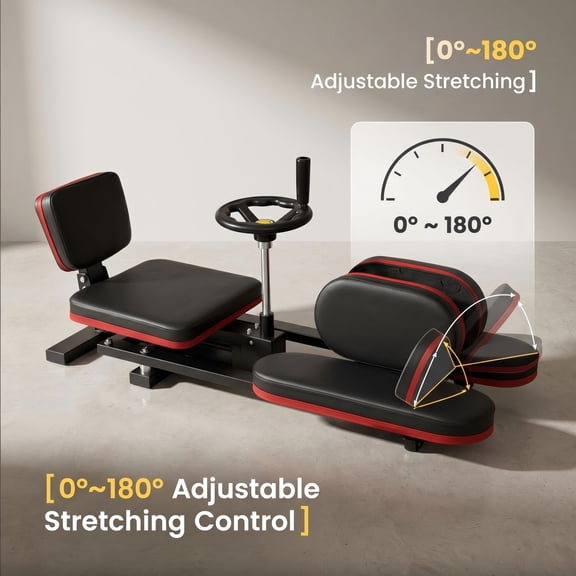 WEIXUAN Multi-Purpose Leg Stretcher, 0-180 Degrees Split Machine, Adjustable Leg Exercise Machine for Home Gym Yoga(Black & Red)