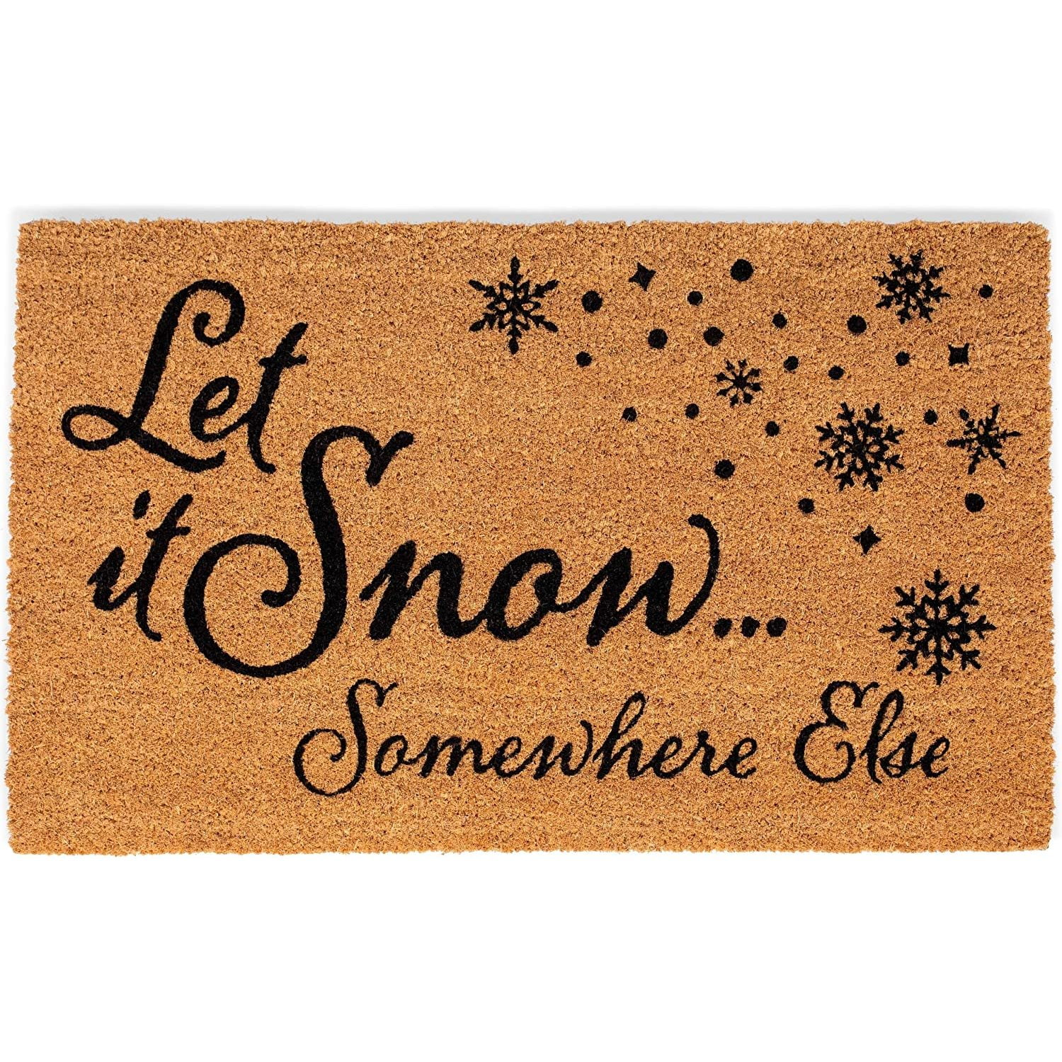 WEIYAO Let It Snow Coir Doormat 18 x 30 Inch Funny Door Mat