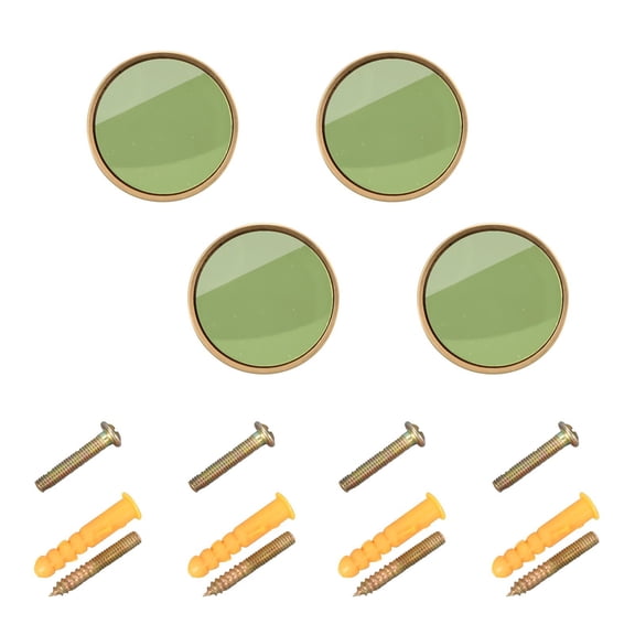 WEIYEKO 4 Pack Kitchen Cabinet Knobs Round Zinc Drawer Pulls, Leaf Green