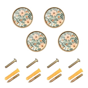 WEIYEKO 4 Pack Kitchen Cabinet Knobs Round Zinc Drawer Pulls, Retro Cute Peach Flower