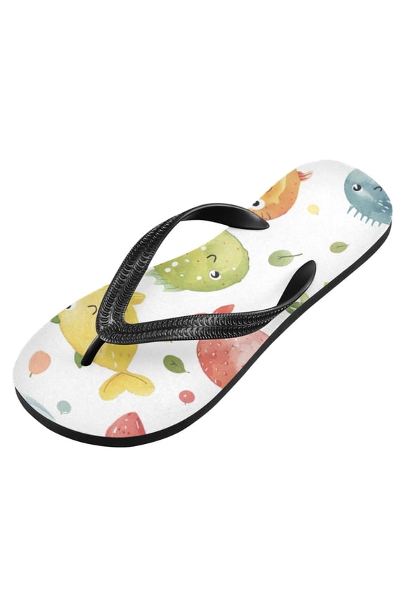 Unisex Flip Flops for Men Women Non-Slip Comfortable Lightweight Beach Thong Sandals, Cartoon Colorful Fishs