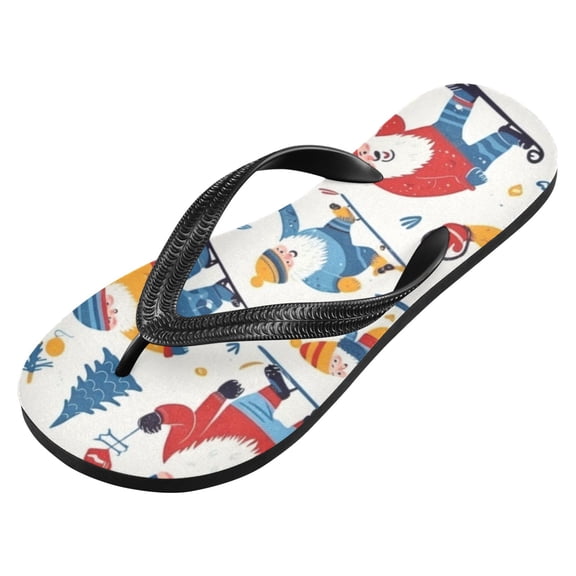 WEIYEKO Unisex Flip Flops for Men Women Non-Slip Comfortable Lightweight Beach Thong Sandals, Christmas Santa Claus