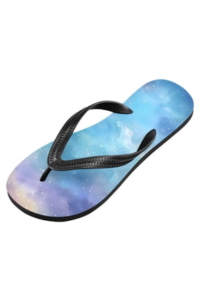 Unisex Flip Flops for Men Women Non-Slip Comfortable Lightweight Beach Thong Sandals, Fantasy Abstract Starry Sky