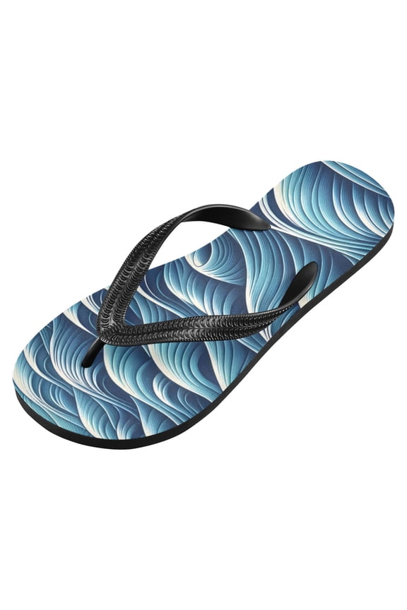Unisex Flip Flops for Men Women Non-Slip Comfortable Lightweight Beach Thong Sandals, Ocean Wave