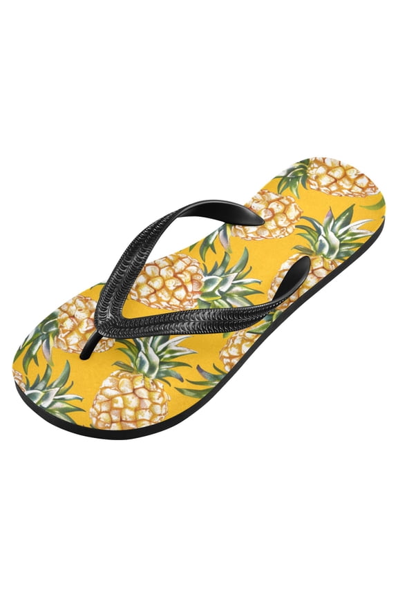 Unisex Flip Flops for Men Women Non-Slip Comfortable Lightweight Beach Thong Sandals, Pineapple Fruit