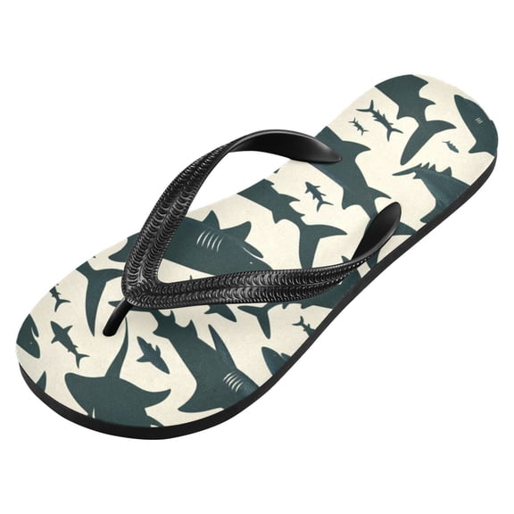 WEIYEKO Unisex Flip Flops for Men Women Non-Slip Comfortable Lightweight Beach Thong Sandals, Shark Silhouette