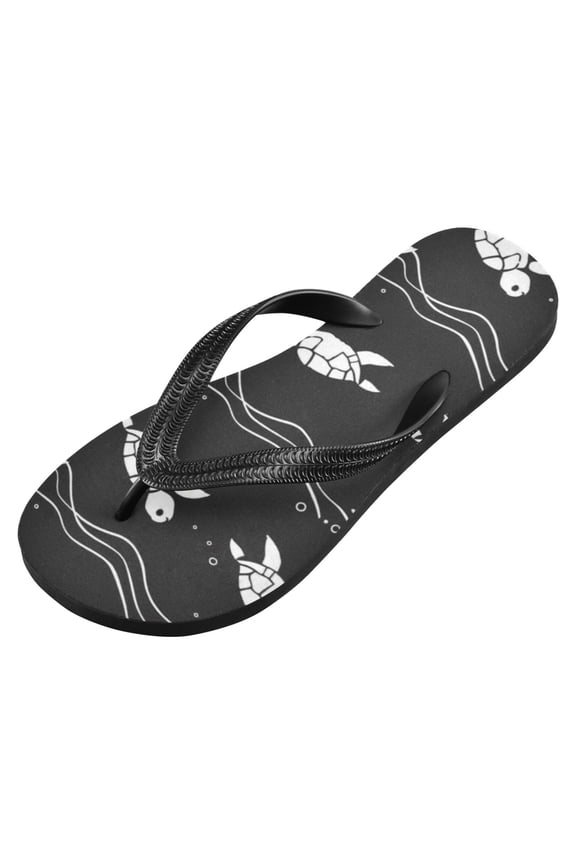 Unisex Flip Flops for Men Women Non-Slip Comfortable Lightweight Beach Thong Sandals, Turtles Swing Line