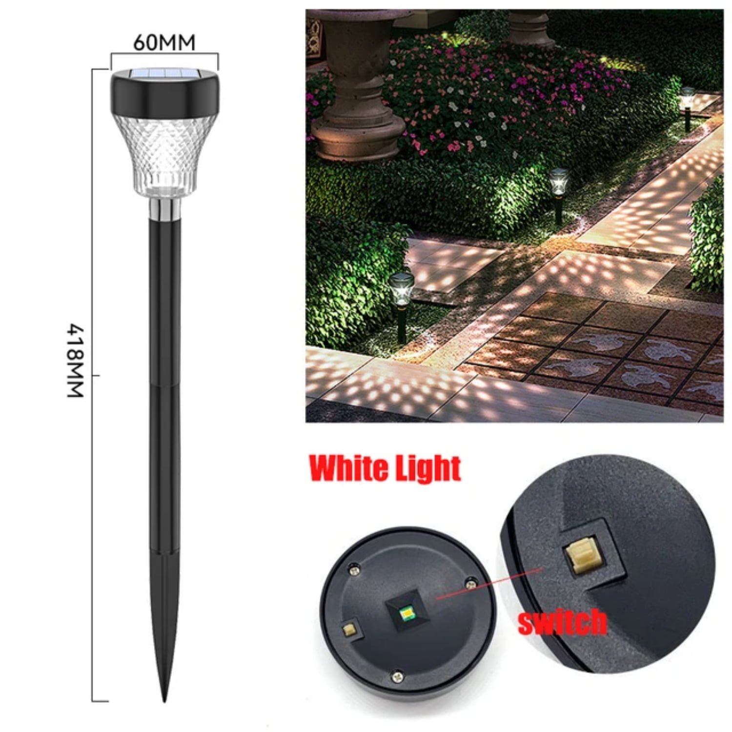 WEIYEYY Solar Outdoor Lights Garden Lamps Powered Waterproof Landscape