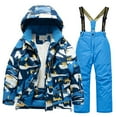 thumbnail image 1 of WEIYLL Autumn Outfits for Boys Kids Lined Ski Jacket Pants Winter Windbroof Snowboarding Warm Snow Blue Suits 10-12 Years, 1 of 2