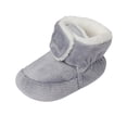 thumbnail image 1 of WEIYLL Boots for Boys Girls Infant Baby Soft Plush Snow Warm Cotton First Walkers Grey Kids Winter Shoes for 6-12 Months, 1 of 5
