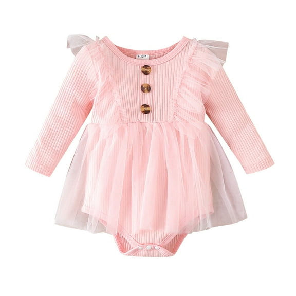 WEIYLL Boy's Bodysuits Solid Long Sleeve Tulle Dress Outfits Rd2 Toddler Clothing 12-18 Months