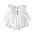 thumbnail image 1 of WEIYLL Boy's Bodysuits Infant Newborn Solid Long Sleeve Tulle Dress Outfits White Kids Clothing 6-12 Months, 1 of 9
