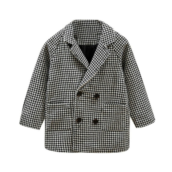 WEIYLL Boy's Tops Children'S Autumn Winter Woolen Medium Long Black Coats for 18-24 Months