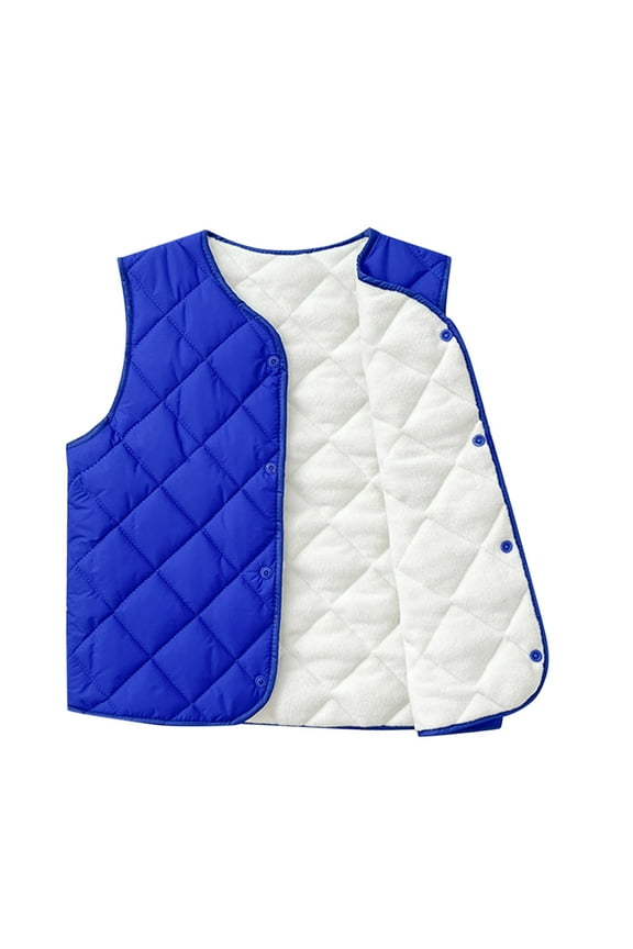 Boy's Tops Toddler Children Kids Baby Winter Solid Sleeveless Vest Blue Jacket for 2-3 Years