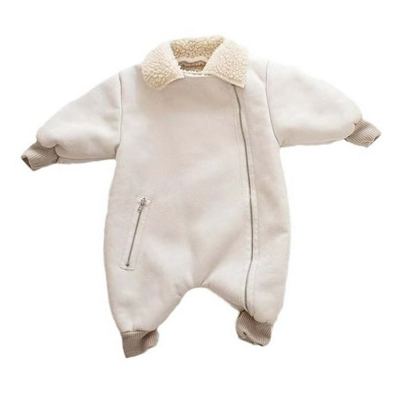 WEIYLL Boys Bodysuits Bear Snowsuit Winter Children Hooded Outwear Beige Toddler Clothing 0-3 Months