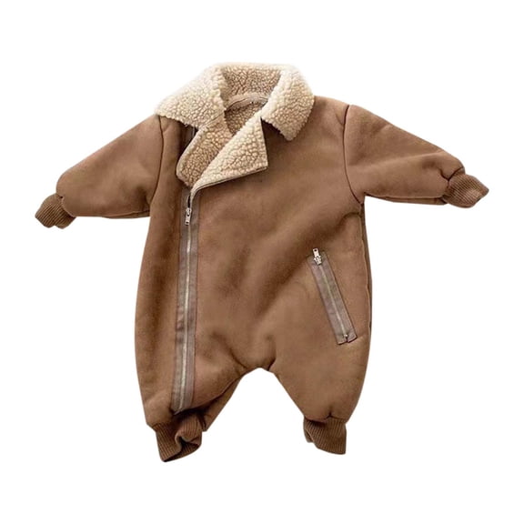 WEIYLL Boys Bodysuits Bear Snowsuit Winter Children Hooded Outwear Brown Baby Casual Jumpsuits 0-3 Months