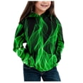 thumbnail image 1 of WEIYLL Boys Hoodies And Sweatshirts Children's Long Sleeved Fire Print Pocket Green Winter Clothes for 18-24 Months, 1 of 4