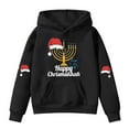 thumbnail image 1 of WEIYLL Boys Hoodies And Sweatshirts Christmas Hanukkah Menorah Print Warm Black Fall Tops for 10-11 Years, 1 of 3