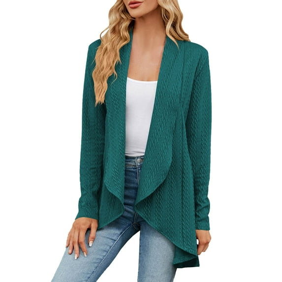 WEIYLL Cardigan for Women Long Sleeved Solid Color Loose Knitted Army Green Fall Tops Casual ,XL