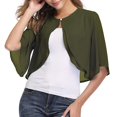 thumbnail image 1 of WEIYLL Cardigan for Women Shawl Bolero Silk Quilted Vest Thin Sleeve Jacket Chic Wedding Beach Green Business Casual Fall Tops ,2XL, 1 of 6