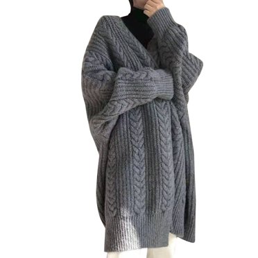 WEIYLL Cardigans for Women Trendy Custom Knit Female Thick Thread Loose Languid Style Long Knitting A Going Out Fall Tops ,One Size