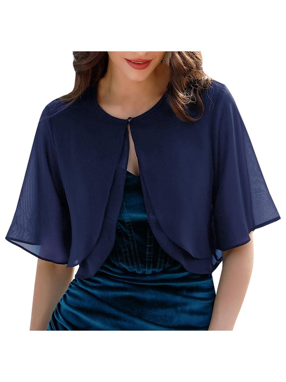 Cardigans for Women Trendy Shawl Bolero Silk Quilted Vest Thin Sleeve Jacket Chic Wedding Beach Navy Winter Clothes ,2XL