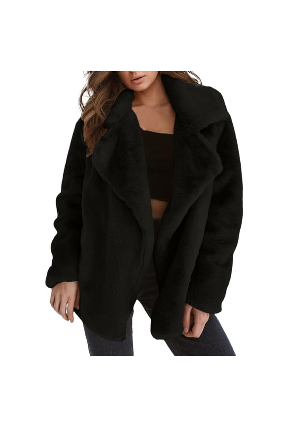 Fall Jackets for Women Keep Warm Outerwear Loose Big Collar Other Fall Clothing Size L