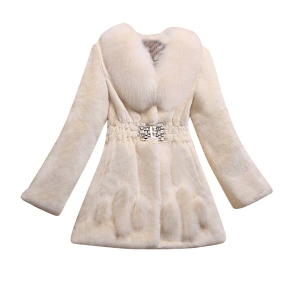 WEIYLL Fall Jackets for Women 2025 Warm Outwear Plush Solid Color Long Sleeve Overcoat White Womens Fall Tops Casual Size 4XL