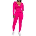 thumbnail image 1 of WEIYLL Fall Outfits Sets for Women Winter Solid Color Sports Two Piece Hot Pink Fall Activewear Suits ,size XL, 1 of 6