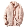 thumbnail image 1 of WEIYLL Jacket Women Plus Size Warm Outwear Plush Zipper Loose Lapel Thicken Outercoat Pink Fall Clothes Size 3XL, 1 of 4