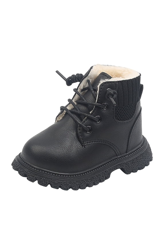 Girls Boots Mesh Lace Non Breathable Black Baby Fall Shoes for 12-14 Months