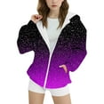thumbnail image 1 of WEIYLL Girls Fall Tops Casual Hooded Jacket Zip Up Spring Coat Lightweight Warm Pullover Purple Toddler Clothing for 4-5 Years, 1 of 5