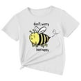 thumbnail image 1 of WEIYLL Girls Graphic T-Shirts Cute Cartoon Bee Print Short Sleeve Crew Neck Summer Casual Kids Clothing, 1 of 5