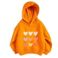 thumbnail image 1 of WEIYLL Girls Hoodies And Sweatshirts Personality Pullover With No Pocket Orange Athletic Fall Tops 8-9 Years, 1 of 3