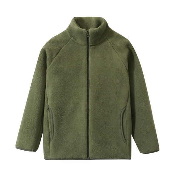 WEIYLL Going Out Tops for Boys Children Winter Windproof Solid Zipper Kids Warm Army Green Outwear Coats for 3-4 Years