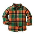 thumbnail image 1 of WEIYLL Going Out Tops for Boys Kids Toddler Baby Unisex Unisex Autumn Winter Plaid Shirt Orange Outwear Jackets for 3-4 Years, 1 of 4